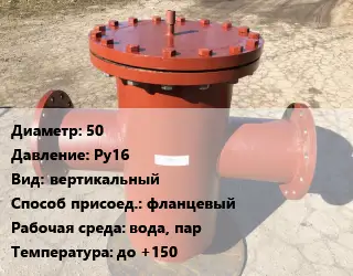 Грязевик 50 P=Ру16 вертикальный фланцевый вода, пар до +150